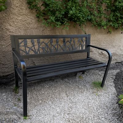Kovová záhradná lavica RABELA - čierna Kovová záhradná lavica RABELA - čierna