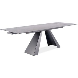 VENETI Rozkladací jedálenský stôl GEDEON 1 - 160x90, šedý mramor / matný čierny VENETI Rozkladací jedálenský stôl GEDEON 1 - 160x90, šedý mramor / matný čierny