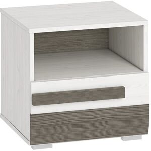 VENETI Nočný stolík ILKO - biela borovica / new grey VENETI Nočný stolík ILKO - biela borovica / new grey