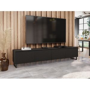 VENETI Široký TV stolík na nôžkach OVERTON - 200 cm, čierny grafit VENETI Široký TV stolík na nôžkach OVERTON - 200 cm, čierny grafit
