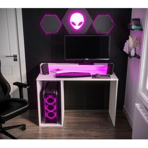 VENETI Počítačový stôl LAMAR 2 s LED osvetlením - biely VENETI Počítačový stôl LAMAR 2 s LED osvetlením - biely