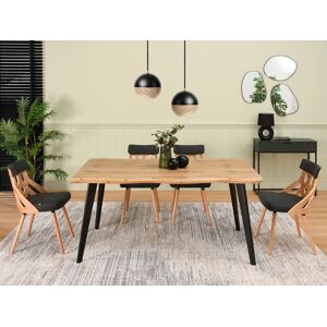 VENETI Jedálenský stôl 160x90 VISAR - dub / čierny VENETI Jedálenský stôl 160x90 VISAR - dub / čierny