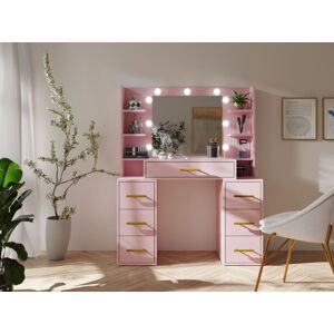 VENETI Toaletný stolík so zrkadlom BERTHA - marshmallow + LED osvetlenie ZDARMA VENETI Toaletný stolík so zrkadlom BERTHA - marshmallow + LED osvetlenie ZDARMA