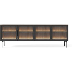 VENETI Presklený TV stolík SULIGENT - dub dunin / čierny + LED osvetlenie ZDARMA VENETI Presklený TV stolík SULIGENT - dub dunin / čierny + LED osvetlenie ZDARMA