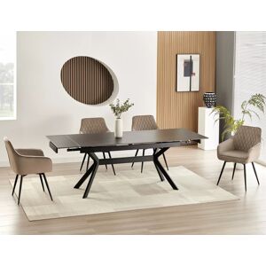VENETI Rozkladací jedálenský stôl 160(220)x90 EDITHA - čierny VENETI Rozkladací jedálenský stôl 160(220)x90 EDITHA - čierny