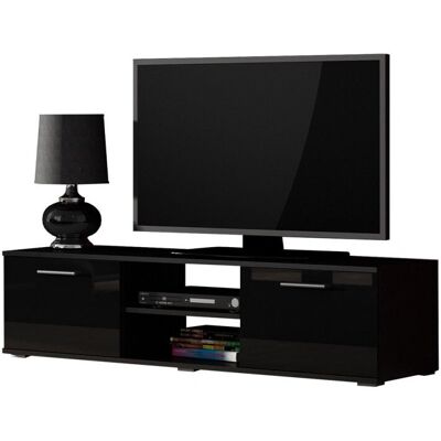 TV stolík KARA 1 - čierny / lesklý čierny TV stolík KARA 1 - čierny / lesklý čierny