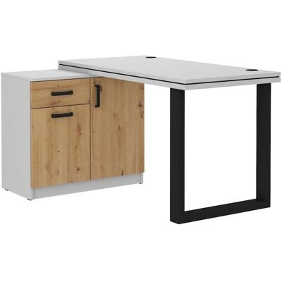 VENETI Písací stôl so skrinkou MABAKA 2 - šedý / dub artisan VENETI Písací stôl so skrinkou MABAKA 2 - šedý / dub artisan