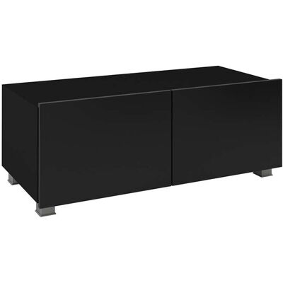 VENETI TV stolík 100 cm CHEMUNG - čierny / lesklý čierny VENETI TV stolík 100 cm CHEMUNG - čierny / lesklý čierny