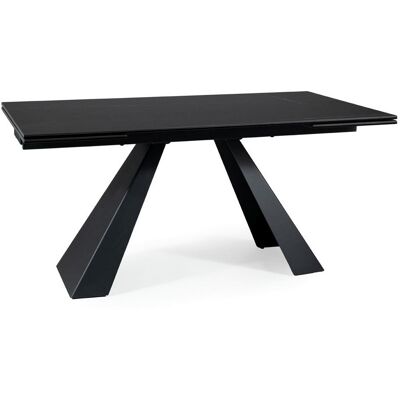 VENETI Rozkladací jedálenský stôl GEDEON 1 - 160x90, čierny / matný čierny VENETI Rozkladací jedálenský stôl GEDEON 1 - 160x90, čierny / matný čierny