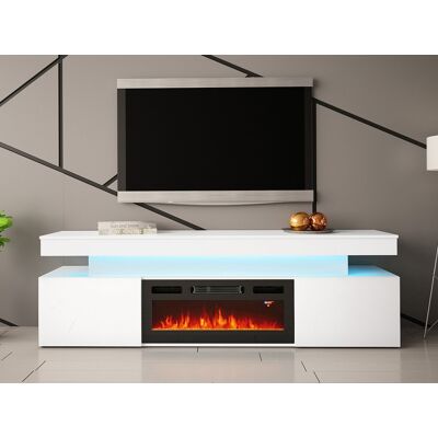 VENETI TV stolík s elektrickým krbom USOA - lesklý biely + LED osvetlenie ZDARMA VENETI TV stolík s elektrickým krbom USOA - lesklý biely + LED osvetlenie ZDARMA