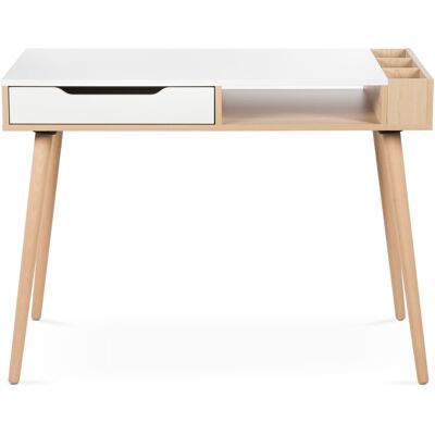Detský písací stôl BRELA - buk / biely Detský písací stôl BRELA - buk / biely