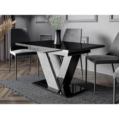 VENETI Rozkladací stôl do jedálne 120x80 cm GIBON - mramor čierny / lesklý čierny VENETI Rozkladací stôl do jedálne 120x80 cm GIBON - mramor čierny / lesklý čierny