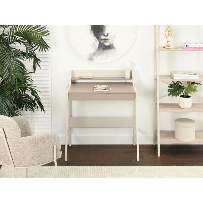 VENETI Minimalistický písací stôl RENO - béžový / krémový VENETI Minimalistický písací stôl RENO - béžový / krémový
