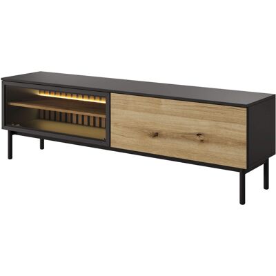 VENETI TV stolík 180 cm DEMOPOLIS - dub evoke / čierny + LED osvetlenie ZDARMA VENETI TV stolík 180 cm DEMOPOLIS - dub evoke / čierny + LED osvetlenie ZDARMA