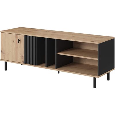 VENETI Stolík pod televízor 138 cm CHATOM - dub artisan / antracitový VENETI Stolík pod televízor 138 cm CHATOM - dub artisan / antracitový