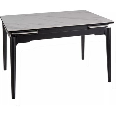VENETI Rozkladací jedálenský stôl 120(180)x80 IMRAN - biely / čierny VENETI Rozkladací jedálenský stôl 120(180)x80 IMRAN - biely / čierny
