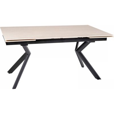 VENETI Rozkladací jedálenský stôl 160(240)x90 RODMAN - béžový / čierny VENETI Rozkladací jedálenský stôl 160(240)x90 RODMAN - béžový / čierny