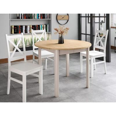 VENETI Rozkladací jedálenský stôl EMERSON 1 - dub cremona/kašmír VENETI Rozkladací jedálenský stôl EMERSON 1 - dub cremona/kašmír