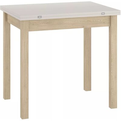 VENETI Rozkladací jedálenský stôl 80(160)x80 HELMUT - kašmír / dub cremona VENETI Rozkladací jedálenský stôl 80(160)x80 HELMUT - kašmír / dub cremona