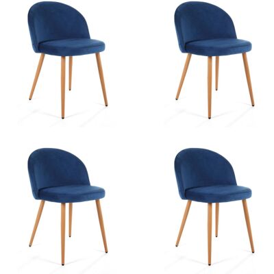 VENETI Set 4x jedálenská stolička SAHURA - tmavo modrý / buk VENETI Set 4x jedálenská stolička SAHURA - tmavo modrý / buk