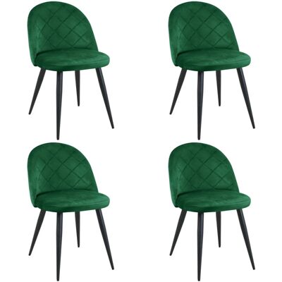 VENETI Set 4x jedálenská stolička VASICA - fľaškovo zelený / čierny VENETI Set 4x jedálenská stolička VASICA - fľaškovo zelený / čierny