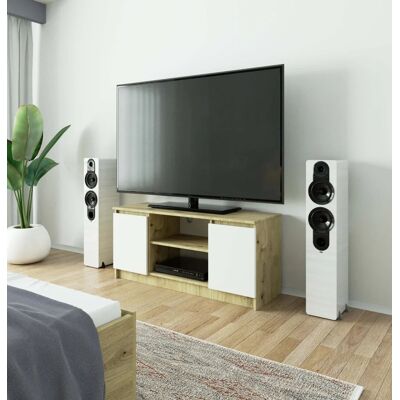 VENETI TV stolík YMARIN - dub artisan / biely VENETI TV stolík YMARIN - dub artisan / biely