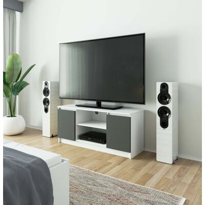 VENETI TV stolík YMARIN - biely / šedý VENETI TV stolík YMARIN - biely / šedý