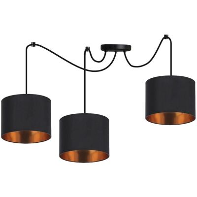 Závesné moderné osvetlenie CANDIDA - 3xE27, 40W, čierne / zlaté Závesné moderné osvetlenie CANDIDA - 3xE27, 40W, čierne / zlaté