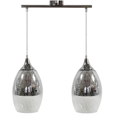 Závesné moderné osvetlenie nad jedálenský stôl CELIA - 2xE27, 60W, strieborné Závesné moderné osvetlenie nad jedálenský stôl CELIA - 2xE27, 60W, strieborné