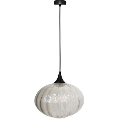 Moderné závesné svietidlo EXETER - 1xE27, 40W, 26,5 cm, okrúhle, čierne / číre Moderné závesné svietidlo EXETER - 1xE27, 40W, 26,5 cm, okrúhle, čierne / číre
