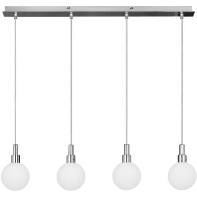 Závesné svetlo nad jedálenský stôl MALDUS - 4xG9, 40W, chrómované / biele Závesné svetlo nad jedálenský stôl MALDUS - 4xG9, 40W, chrómované / biele