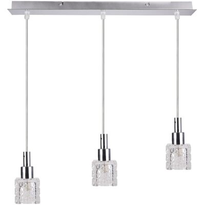 Moderné závesné svetlo nad jedálenský stôl RUBIK - 3xG9, 20W, chrómované/číre Moderné závesné svetlo nad jedálenský stôl RUBIK - 3xG9, 20W, chrómované/číre