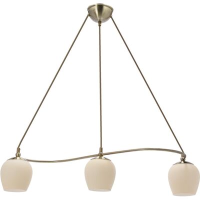 Rustikálne závesné svetlo nad jedálenský stôl SERANO - 3xE27, 60W, patina / krémové Rustikálne závesné svetlo nad jedálenský stôl SERANO - 3xE27, 60W, patina / krémové