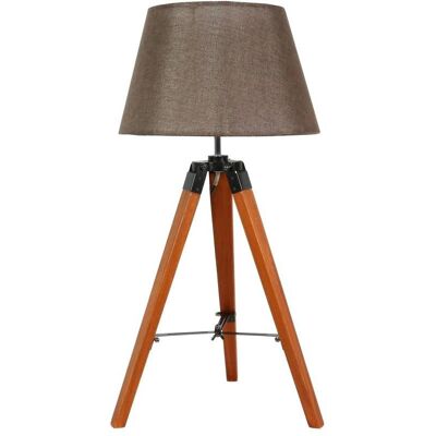 Stolová lampa trojnožka LUGANO - 1xE27, 60W, prírodné drevo/hnedá Stolová lampa trojnožka LUGANO - 1xE27, 60W, prírodné drevo/hnedá