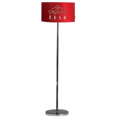 Moderná podlahová lampa DECOR - 1xE27, 60W, chrómovaná / červená Moderná podlahová lampa DECOR - 1xE27, 60W, chrómovaná / červená