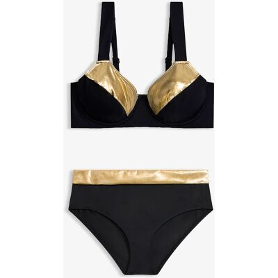 bonprix Bikiny minimizer (2-dielne) s prvkami v zlatej farbe 42 (80) female bonprix Bikiny minimizer (2-dielne) s prvkami v zlatej farbe 42 (80) female