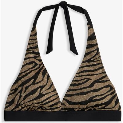 bonprix Bikinová podprsenka neckholder z lesklého materiálu 40 female bonprix Bikinová podprsenka neckholder z lesklého materiálu 40 female