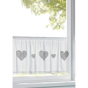 bonprix Vitrážková záclona so srdiečkovou potlačou, bio bavlna D/Š: 60/150 cm unisex bonprix Vitrážková záclona so srdiečkovou potlačou, bio bavlna D/Š: 60/150 cm unisex