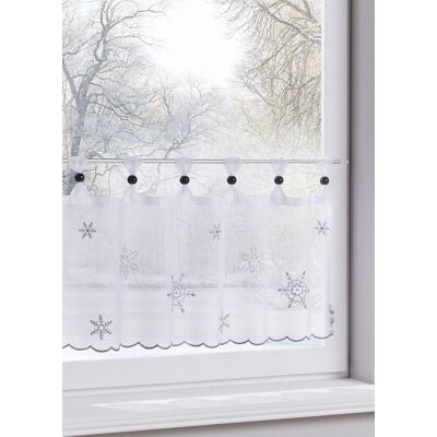 bonprix Krátka záclona so zimnou výšivkou D/Š: 60/120 cm unisex bonprix Krátka záclona so zimnou výšivkou D/Š: 60/120 cm unisex