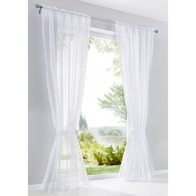 bonprix Záclona s výšívkou inkl. dekoračné úchyty (1 ks) D/Š: 225/140 cm unisex bonprix Záclona s výšívkou inkl. dekoračné úchyty (1 ks) D/Š: 225/140 cm unisex