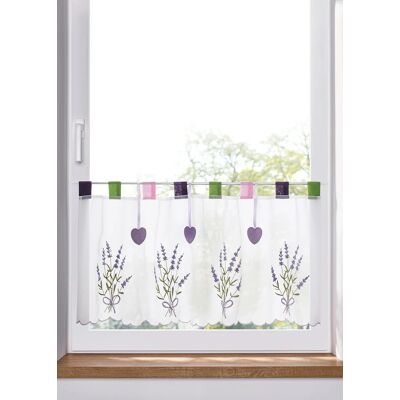 bonprix Vitrážková záclona s levanduľovou potlačou D/Š: 30/115 cm unisex bonprix Vitrážková záclona s levanduľovou potlačou D/Š: 30/115 cm unisex