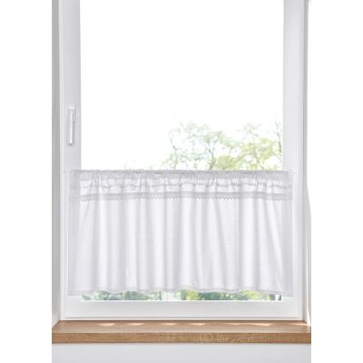 bonprix Vitrážková záclona s čipkou, bio bavlna D/Š: 45/90 cm unisex bonprix Vitrážková záclona s čipkou, bio bavlna D/Š: 45/90 cm unisex
