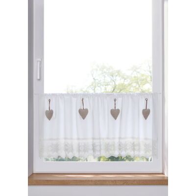 bonprix Vitrážková záclona so srdiečkami, bio bavlna D/Š: 45/90 cm unisex bonprix Vitrážková záclona so srdiečkami, bio bavlna D/Š: 45/90 cm unisex