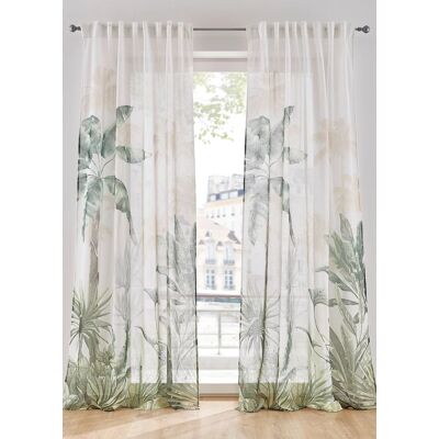 bonprix Záves s listovou potlačou (1 ks) D/Š: 145/135 cm unisex bonprix Záves s listovou potlačou (1 ks) D/Š: 145/135 cm unisex