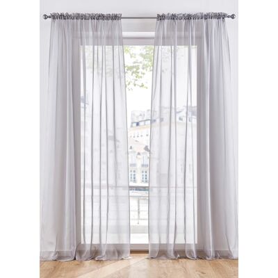 bonprix Záclona z ľahkého voálu so sťahovaním (2 ks v balení) D/Š: 295/150 cm unisex bonprix Záclona z ľahkého voálu so sťahovaním (2 ks v balení) D/Š: 295/150 cm unisex