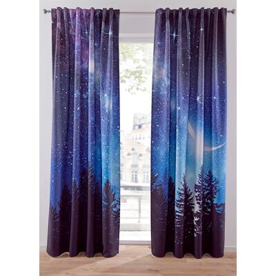 bonprix Zatemňujúci záves s nočnou oblohou (2-dielne balenie) D/Š: 145/140 cm unisex bonprix Zatemňujúci záves s nočnou oblohou (2-dielne balenie) D/Š: 145/140 cm unisex
