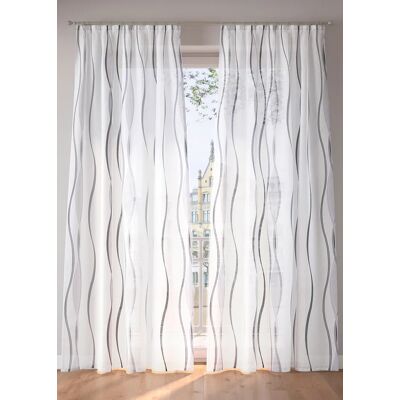 bonprix Záclona s vlnovým vzorom (1 ks) D/Š: 245/140 cm unisex bonprix Záclona s vlnovým vzorom (1 ks) D/Š: 245/140 cm unisex