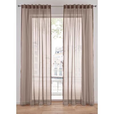 bonprix Záclona z ľahkého voálu s prekrývanými slučkami (1 ks v balení) D/Š: 295/140 cm unisex bonprix Záclona z ľahkého voálu s prekrývanými slučkami (1 ks v balení) D/Š: 295/140 cm unisex
