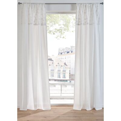 bonprix Záves z bio bavlny, s výšivkou (1 ks) D/Š: 175/110 cm unisex bonprix Záves z bio bavlny, s výšivkou (1 ks) D/Š: 175/110 cm unisex