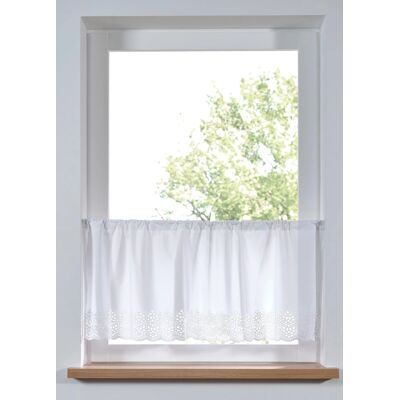 bonprix Vitrážková záclona s dierkovanou výšivkou, z bio bavlny D/Š: 30/120 cm unisex bonprix Vitrážková záclona s dierkovanou výšivkou, z bio bavlny D/Š: 30/120 cm unisex